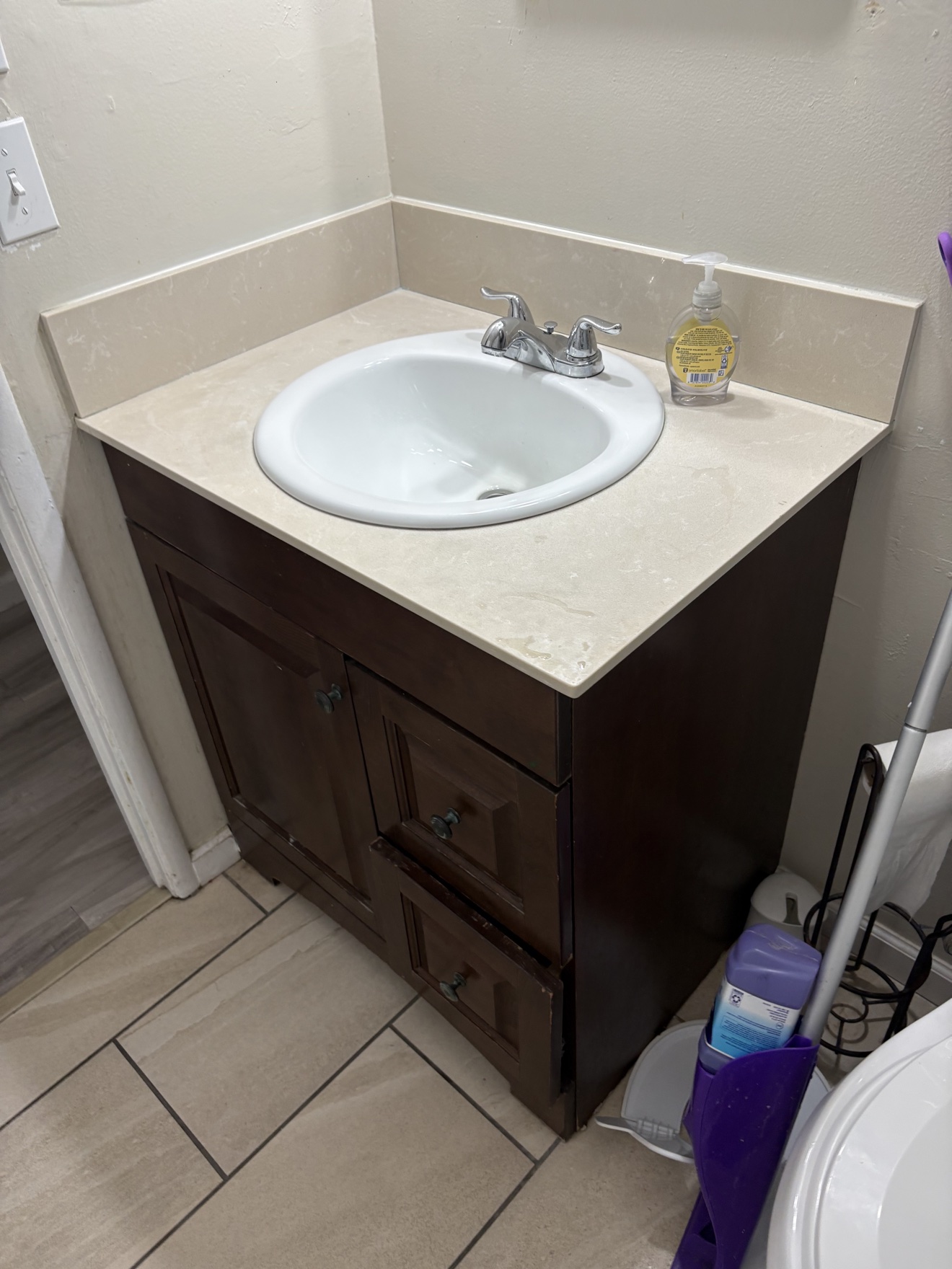 Bathroom vanity installation